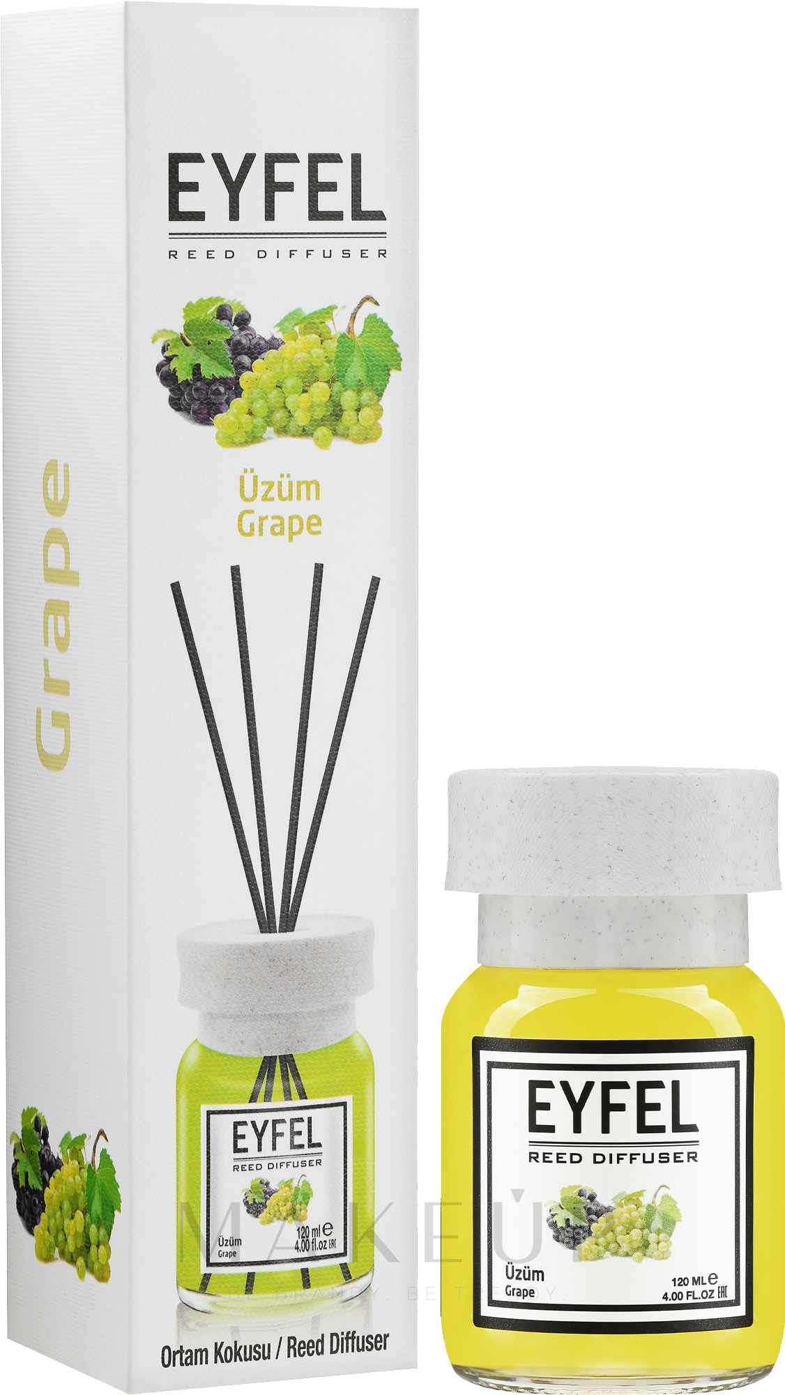 Aroma-Diffusor mit Duftstäbchen Weintraube - Eyfel Perfume Reed Diffuser Grapes — Bild 120 ml