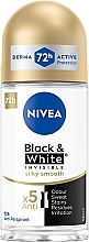 Deo Roll-on Antitranspirant Black & White - NIVEA Black & White Invisible Silky Smooth Deodorant Roll-on — Bild N1