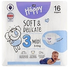 Babywindeln 5-9 kg Größe 3 Midi 16 St. - Bella Baby Happy Soft & Delicate  — Bild N1
