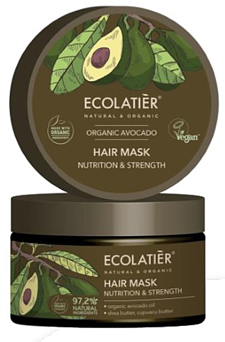 Pflegende und stärkende Haarmaske mit Avocado - Ecolatier Organic Avocado Hair Mask — Bild N1
