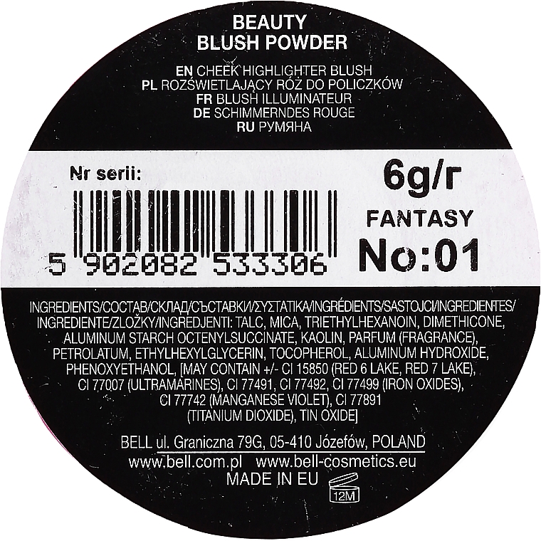 Puderrouge mit leichtem Schimmer - Bell Beauty Blush Powder — Bild N2