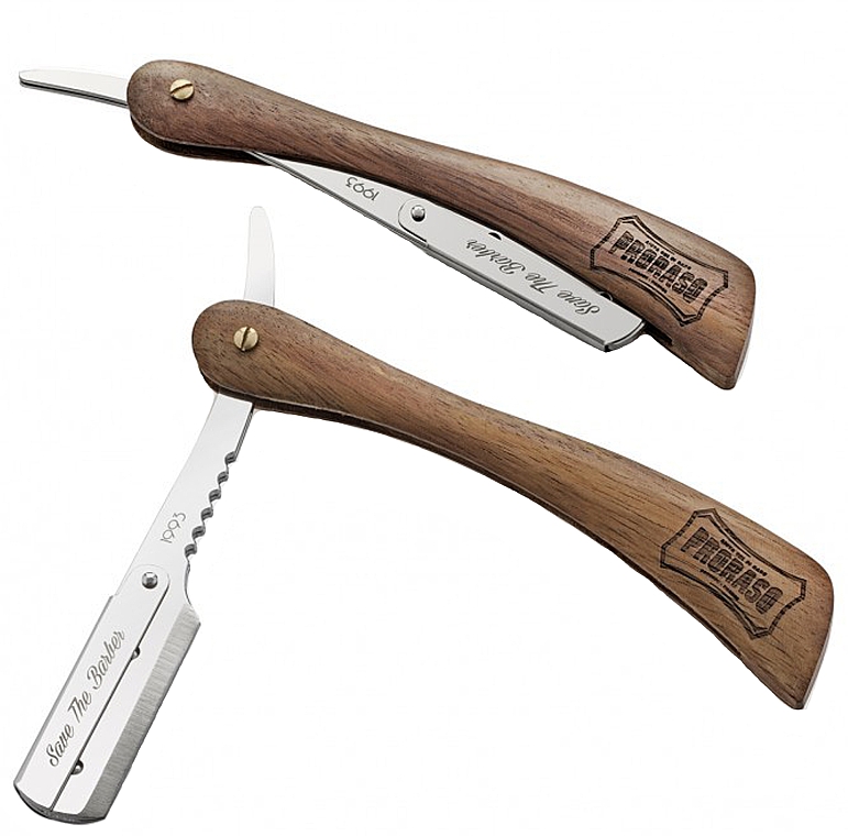 Rasiermesser mit Holzgriff - Proraso Shavette Straight Razor — Bild N1