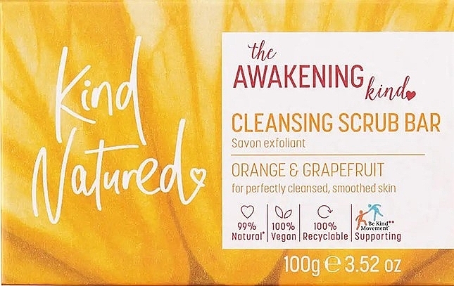Körperpeeling Grapefruit & Orange - Kind Natured Awaken Body Scrub Bar — Bild N1