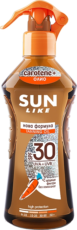 Sonnensprayöl für schnelle Bräune - Sun Like Sunscreen Oil For Fast Tan With A Pump SPF 30 New Formula — Bild N1