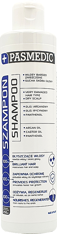 Shampoo für geschädigtes Haar mit Arganöl und Panthenol - Pasmedic Shampoo — Bild N1