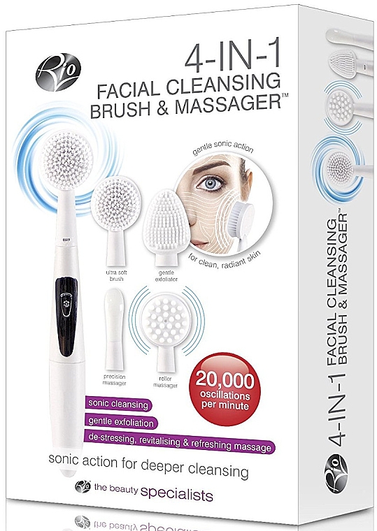 4in1 Gesichtsmassage-Bürste - Rio-Beauty 4-in-1 Facial Cleansing Brush & Massager — Bild N3