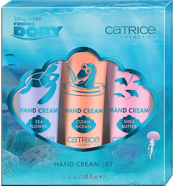 Set aus feuchtigkeitsspendenden Handcremes - Catrice Disney Pixar Finding Dory Hand Cream Set (3xHandcreme 30ml)  — Bild N1