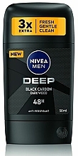 Düfte, Parfümerie und Kosmetik Deostick Antitranspirant - Nivea Men Deep Black Carbon Dark Wood 48h Anti-Perspirant