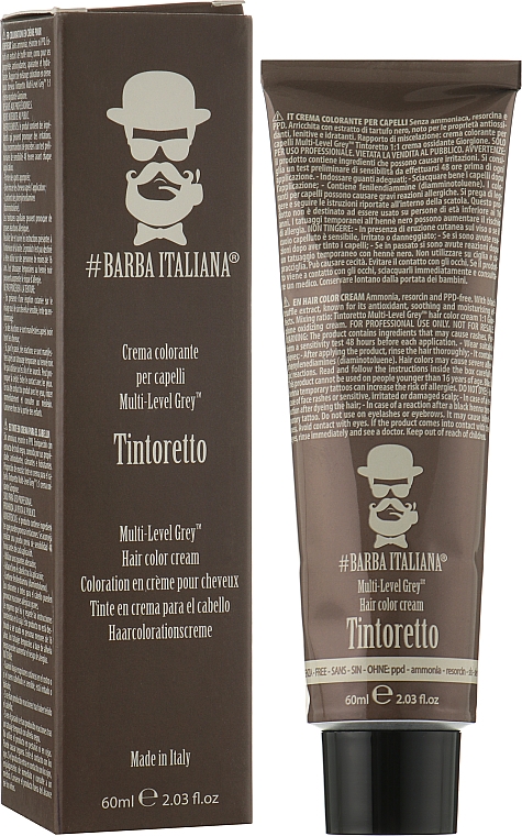 Creme-Haarfarbe für Männer - Barba Italiana Tintoretto Multi Level Grey — Bild N1