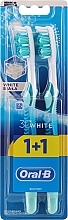 Düfte, Parfümerie und Kosmetik Zahnbürsten-Set 40 mittelhart türkis-blau - Oral-B 3D White 40 Medium 1+1