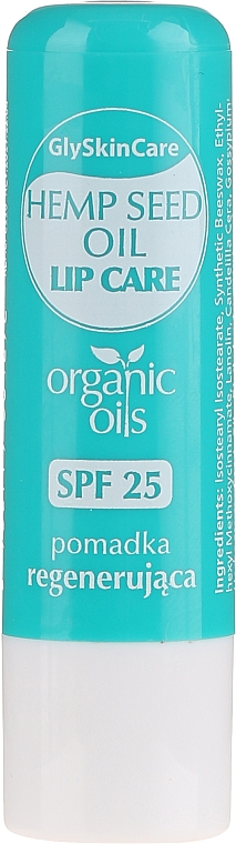Regenerierender Lippenbalsam mit Bio Hanföl SPF 25 - GlySkinCare Organic Hemp Seed Oil Lip Care