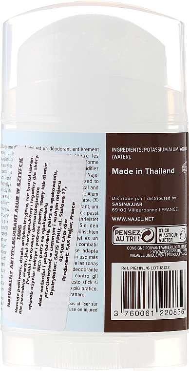 Natürlicher Deostick Alaunstein - Najel Alumstone Deodorant Stick — Bild N2