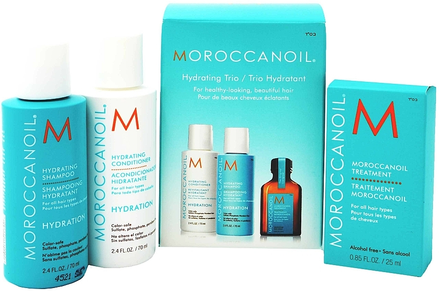 Set - Moroccanoil Hydrating Trio (shm/70ml + cond/70ml + treat/25ml) — Bild N1