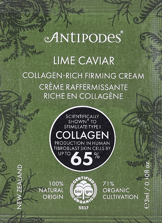 Straffende Gesichtscreme - Antipodes Lime Caviar Collagen-Rich Firming Cream (Probe) — Bild N1