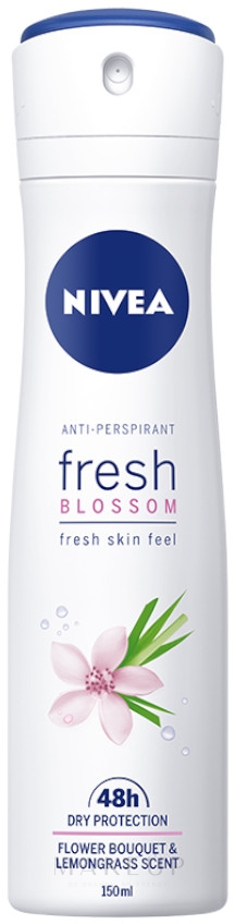 Deospray Antitranspirant - Nivea Anti-Respirant Fresh Blossom Fresh Skin Feel Flower Bouquet & Lemongrass Scent — Bild 150 ml