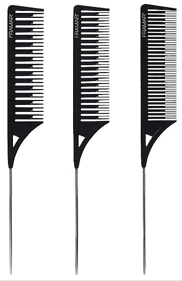 Kämme zum Haarefärben schwarz 3 St. - Framar Dreamweaver Highlight Comb Set Black — Bild N2