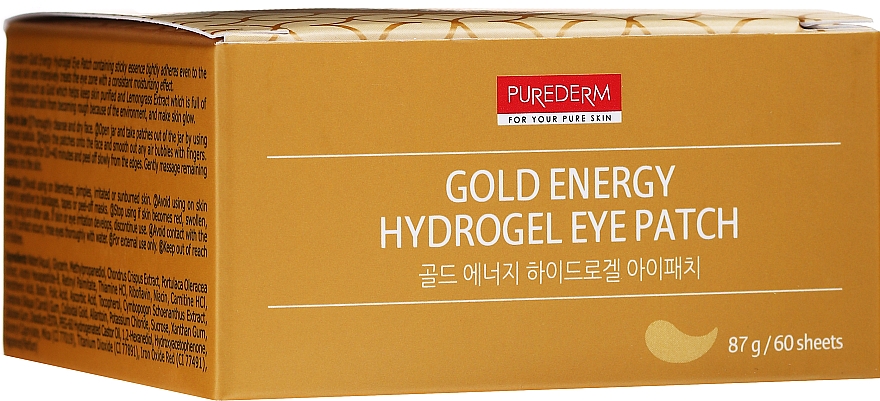 Energetisierende Hydrogel-Augenpatches mit Nanogold - Purederm Gold Energy Hydrogel Eye Patch — Bild N2