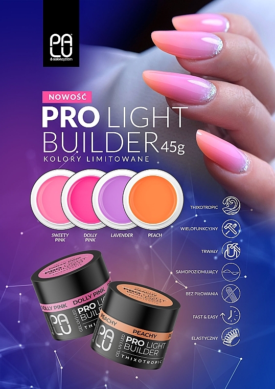 Aufbauendes Nagelgel - Palu Pro Light Builder Gel Sweety Pink  — Bild N4