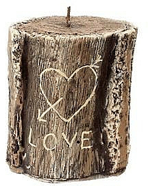 Dekorative Kerze Love Tree Stump - Artman Popular Candle Tree Stump Valentin Ø11.5 x H13 cm — Bild N1
