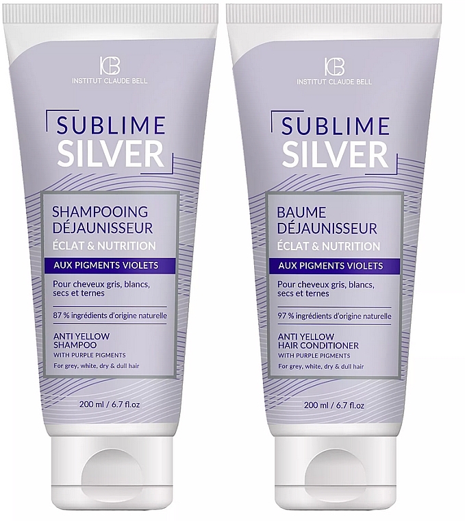 Haarpflegeset - Institut Claude Bell Sublime Silver (Shampoo 200ml + Conditioner 200ml) — Bild N1