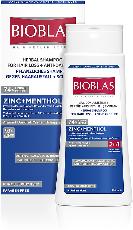 Shampoo gegen Haarausfall und Shuppen - Bioblas Zinc Pyrithione Against Hair Loss And Dandruff Shampoo — Bild N1