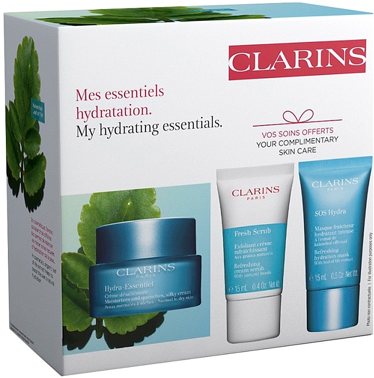 Set - Clarins Hydra-Essentiel (f/cr/50ml + f/scrub/15ml + f/mask/15ml) — Bild N1