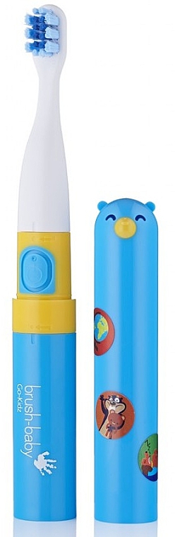 Elektrische Zahnbürste mit Aufklebern blau - Brush-Baby Go-Kidz Blue Electric Toothbrush  — Bild N1
