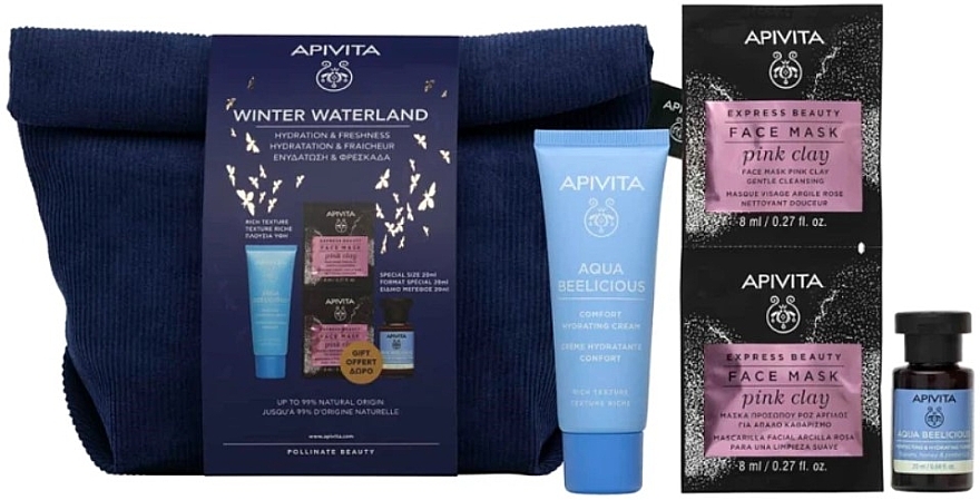 Set - Apivita Winter Waterland Set Rich (cr/40ml + ton/20ml + mask/2x8ml + bag/1pcs) — Bild N1