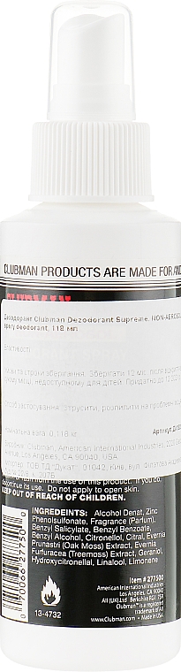 Deospray für Männer - Clubman Supreme Non-Aerosol Deodorant Spray — Bild N2