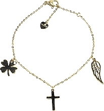 Armband für Frauen Kreuz und Flügel golden - Lolita Accessories — Bild N1