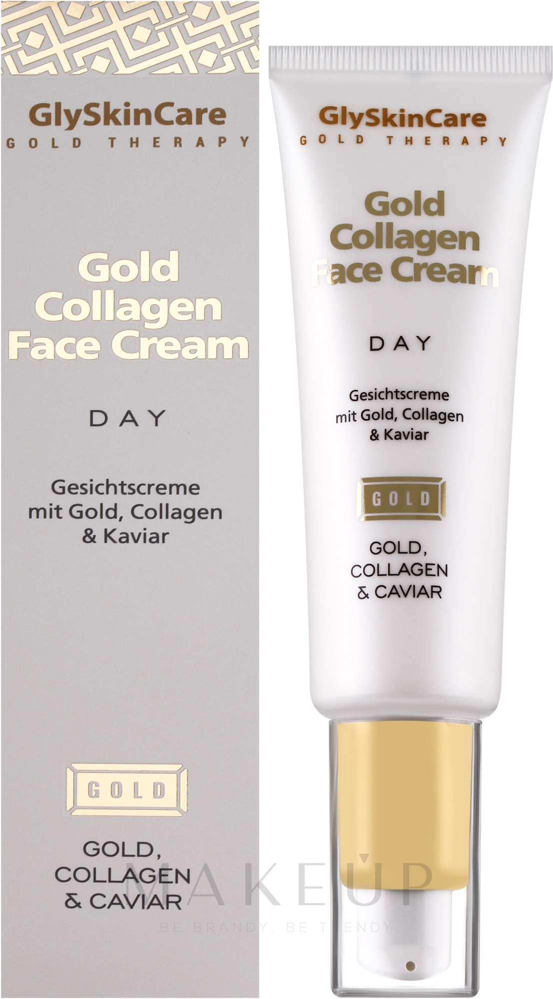 Feuchtigkeitsspendende Anti-Aging Tagescreme mit Kollagen, 24 Karat Gold und Kaviar - GlySkinCare Gold Collagen Day Face Cream — Bild 50 ml