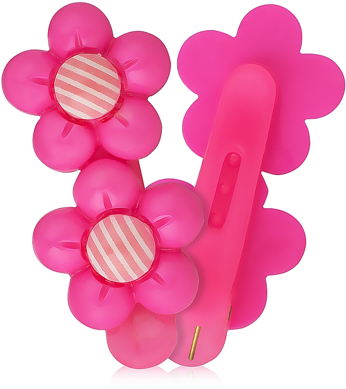 Haarspange zwei Blumen Purpur d-098 - Dini Kids — Bild N1