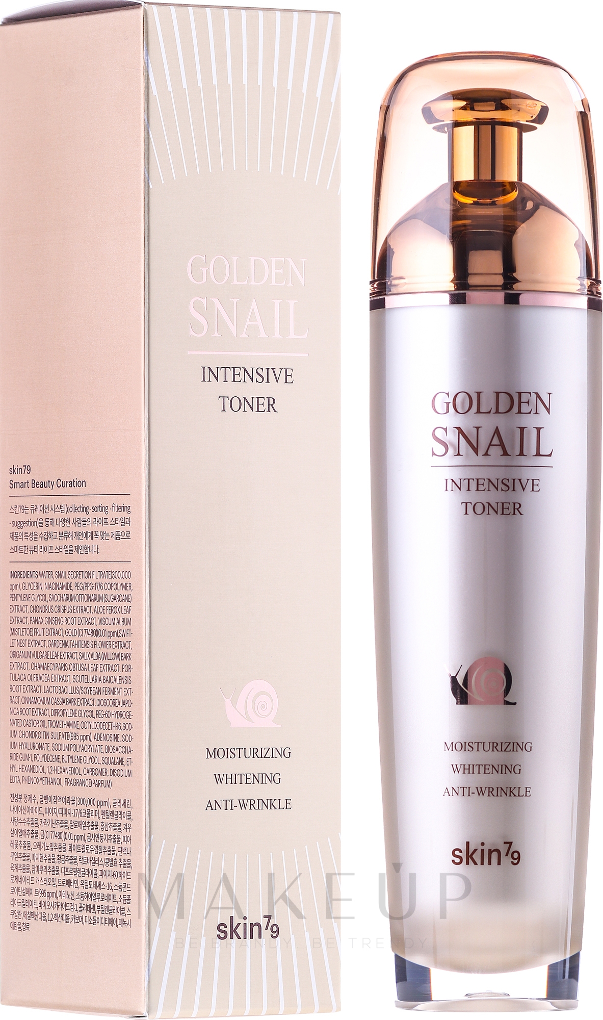 Intensiv feuchtigkeitsspendendes und aufhellendes Anti-Falten Gesichtsserum - Skin79 Golden Snail Intensive Toner — Bild 130 ml