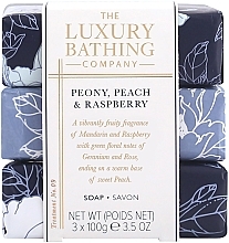 Düfte, Parfümerie und Kosmetik Seifenset - Grace Cole The Luxury Bathing Peony Peach And Raspberry (Seife 3x100g)