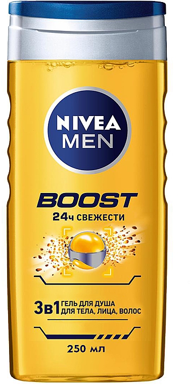 3in1 Duschgel für Körper, Gesicht und Haar - Nivea Men Boost Shower Gel — Bild N1