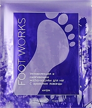 Feuchtigkeitsspendende und weichmachende Fußmaske mit Lavendelaroma - Avon Foot Works Lavender Scented Moisturising And Soothing Foot Socks — Bild N1