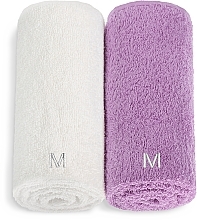 Düfte, Parfümerie und Kosmetik Gesichtstücher-Set weiß und Flieder Twins - MAKEUP Face Towel Set Lilac + White