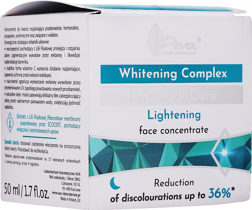 Aufhellendes Anti-Aging Nachtkonzentrat für das Gesicht - AVA Laboratorium Whitening Complex Intensive Care Lightening Face Concentrate — Bild N2