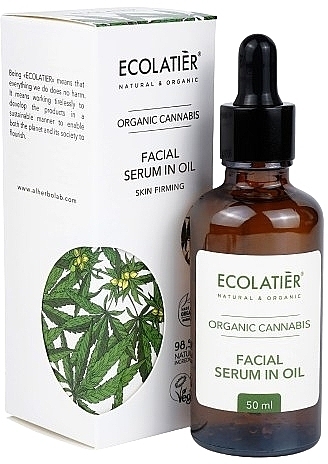 Pflegendes und straffendes Ölserum füt das Gesicht mit Bio-Hanfsamenöl - Ecolatier Organic Cannabis Serum — Bild N2