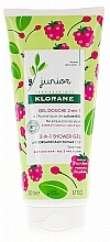 Haar- und Körpergel für Kinder mit Himbeere - Klorane Junior 2in1 Shower Gel Body & Hair Raspberry — Bild N1
