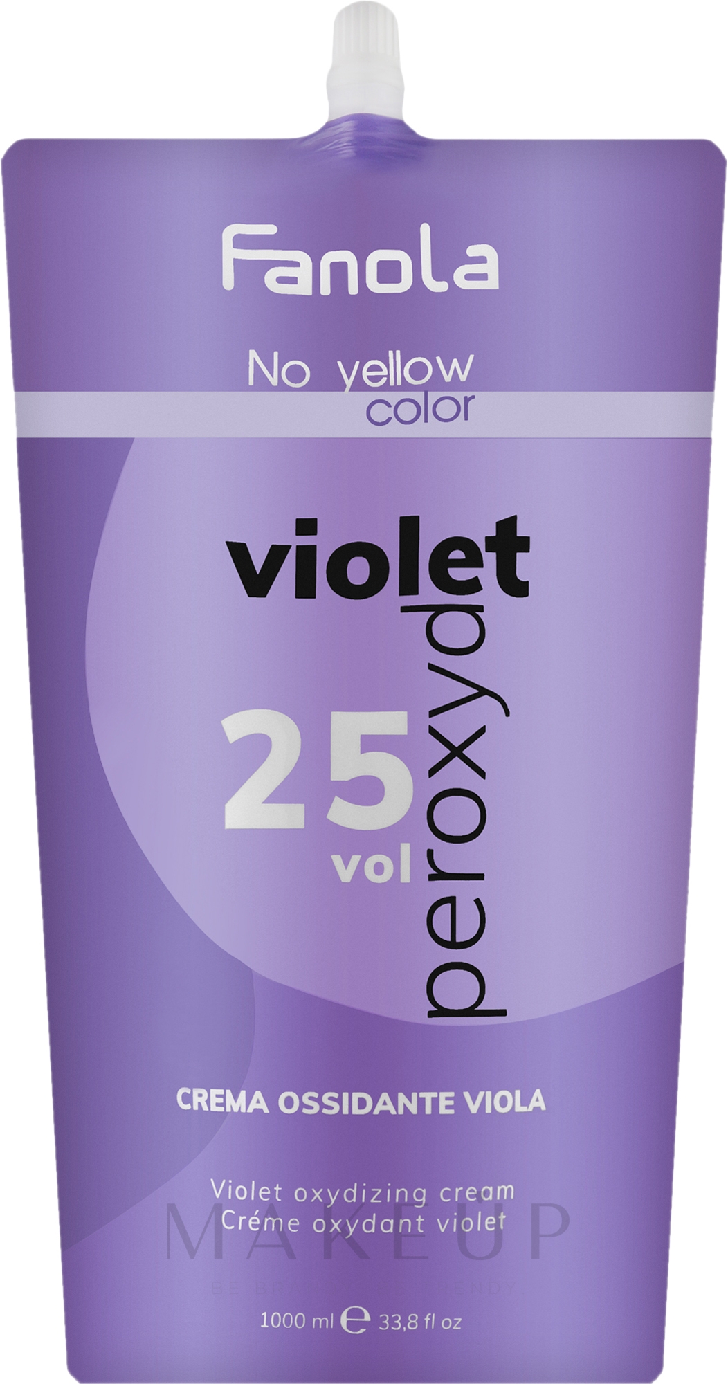 Violettes Creme-Oxidationsmittel gegen Gelbstich 7,5% - Fanola No Yellow Purple Oxidizing Cream (25 Vol) — Bild 1000 ml