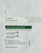 Düfte, Parfümerie und Kosmetik Tuchmaske für das Gesicht - Babor Doctor Babor Cleanformance Hemp Fiber Sheet Mask