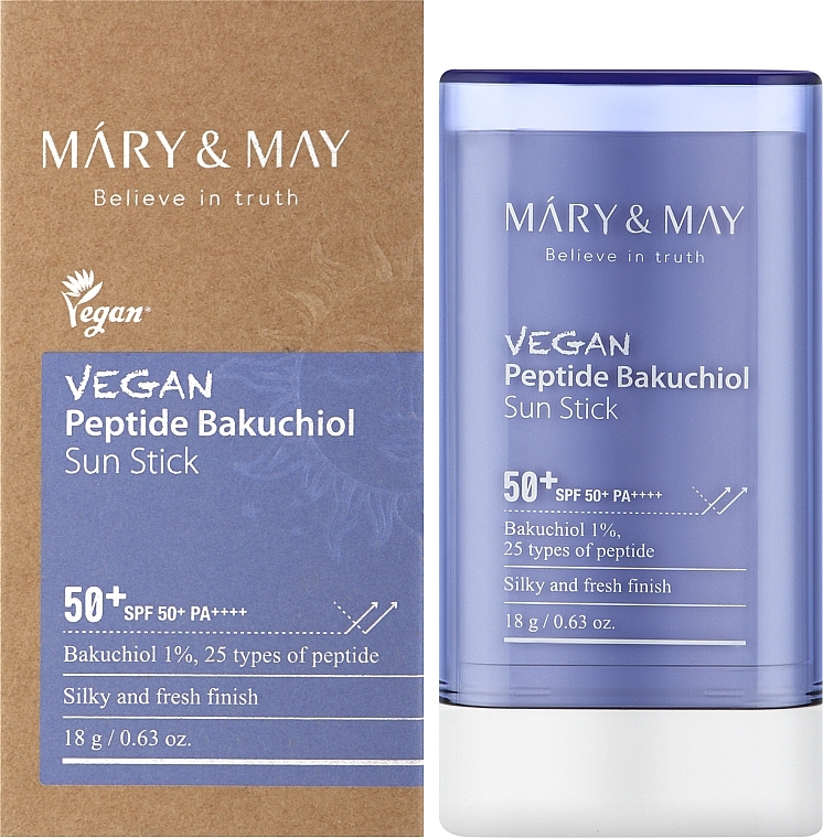 Sonnenschutz-Stick mit Bakuchiol und Peptiden - Mary&May Vegan Peptide Bakuchiol Sun Stick SPF50+ PA++++  — Bild N1