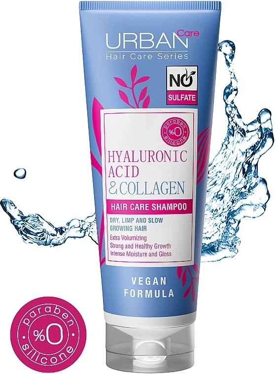 Shampoo für Haare mit Hyaluronsäure - Urban Care Hyaluronic Acid & Collagen Extra Volumizing Strong & Healthy Growth Shampoo — Bild N3