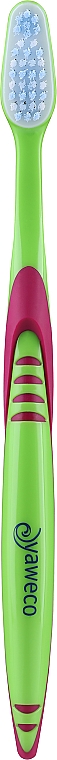 Zahnbürste mittel rosa-grün - Yaweco Toothbrush Nylon Soft — Bild N2