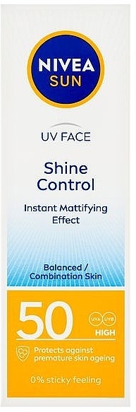 Nivea Sun Shine Control Instant Mattifying Effect SPF 50 - Mattierende Sonnencreme für normale bis Mischhaut  — Bild N2