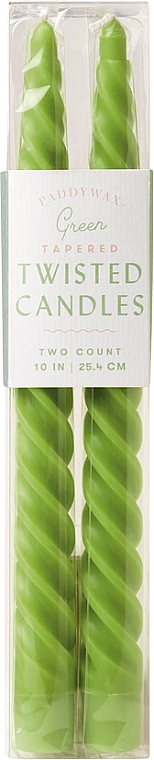 Verdrehte Kerze 25,4 cm - Paddywax Tapered Twisted Candles Green — Bild N1