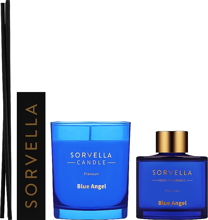 Duftset - Sorvella Perfume Home Fragrance Blue Angel (Raumerfrischer 120ml + Duftkerze 170g) — Bild N2