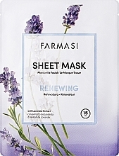 Düfte, Parfümerie und Kosmetik Revitalisierende Gesichtsmaske mit Lavendel - Farmasi Dr.C.Tuna Sheet Mask Renewing