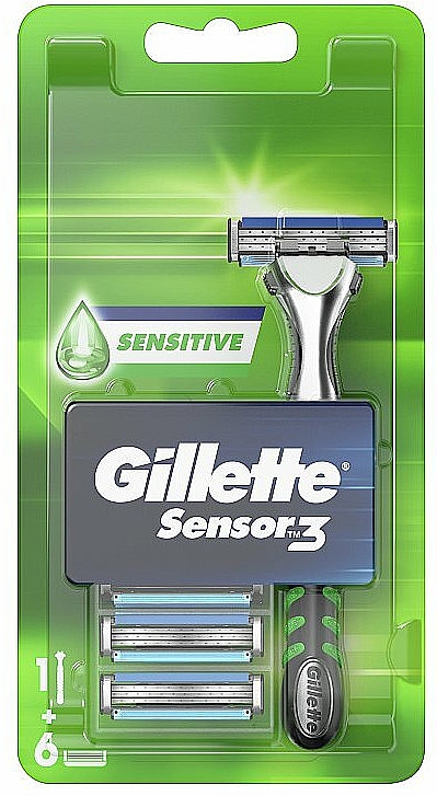 Rasierer mit 6 Ersatzklingen - Gillette Sensor3 Sensitive — Bild N1